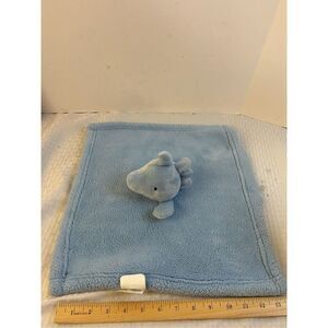 Blue dinosaur plush security blanket replacement 14x14" rn#100470